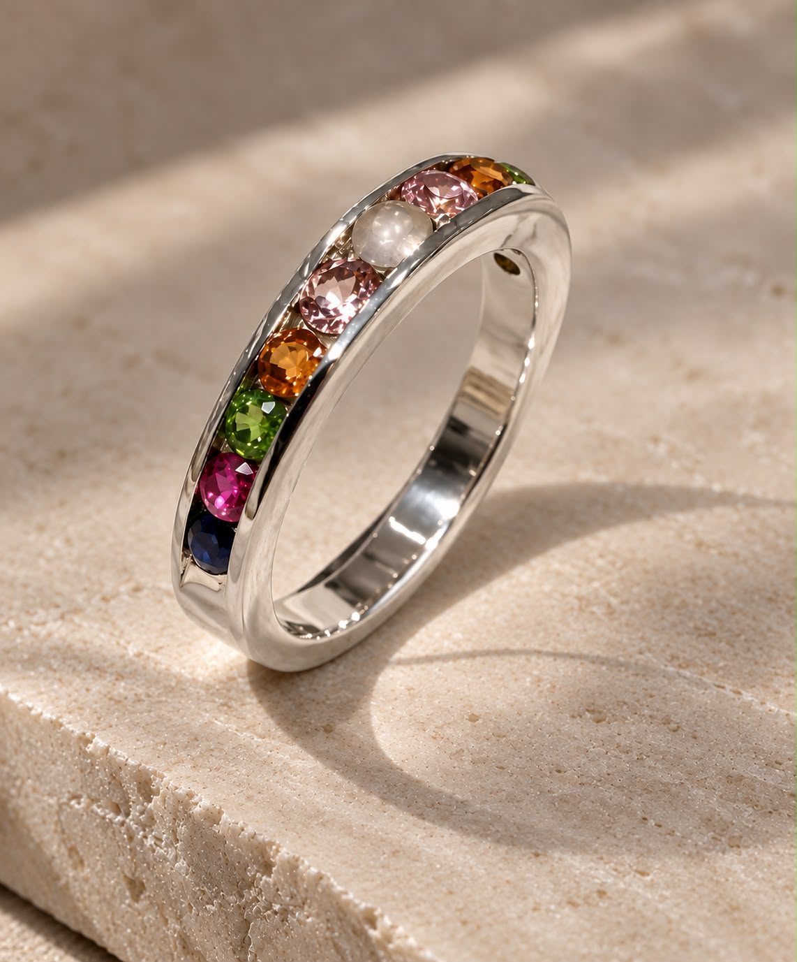 Channel-Set Gemstone Band